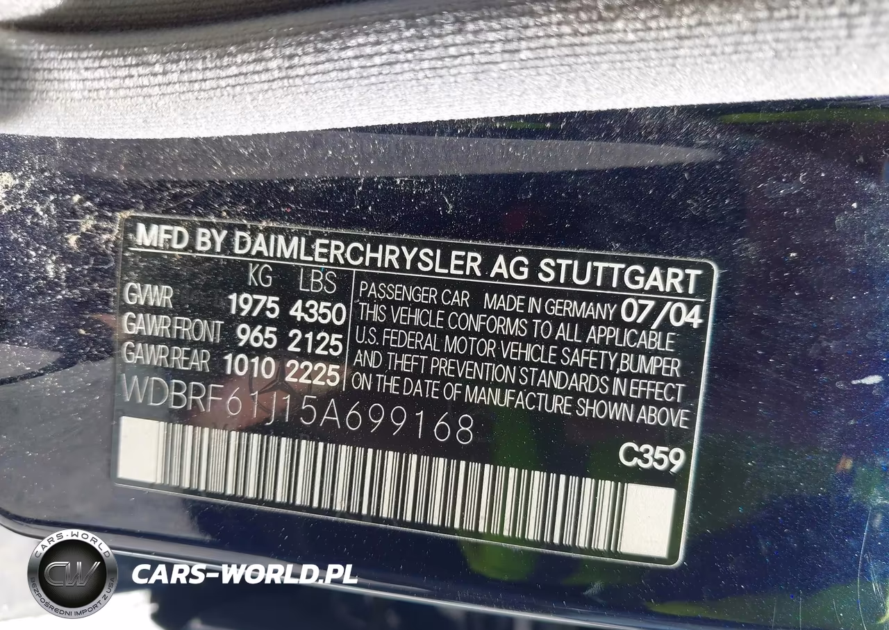 2005 Mercedes-Benz C 240 Luxury VIN:WDBRF61J15A699168 - 9