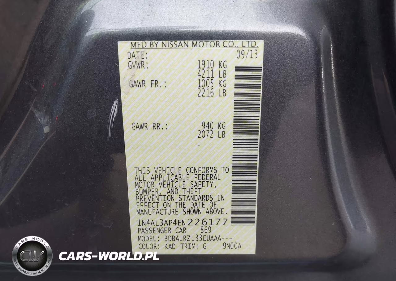 2014 Nissan Altima 2.5 S VIN:1N4AL3AP4EN226177 - 9