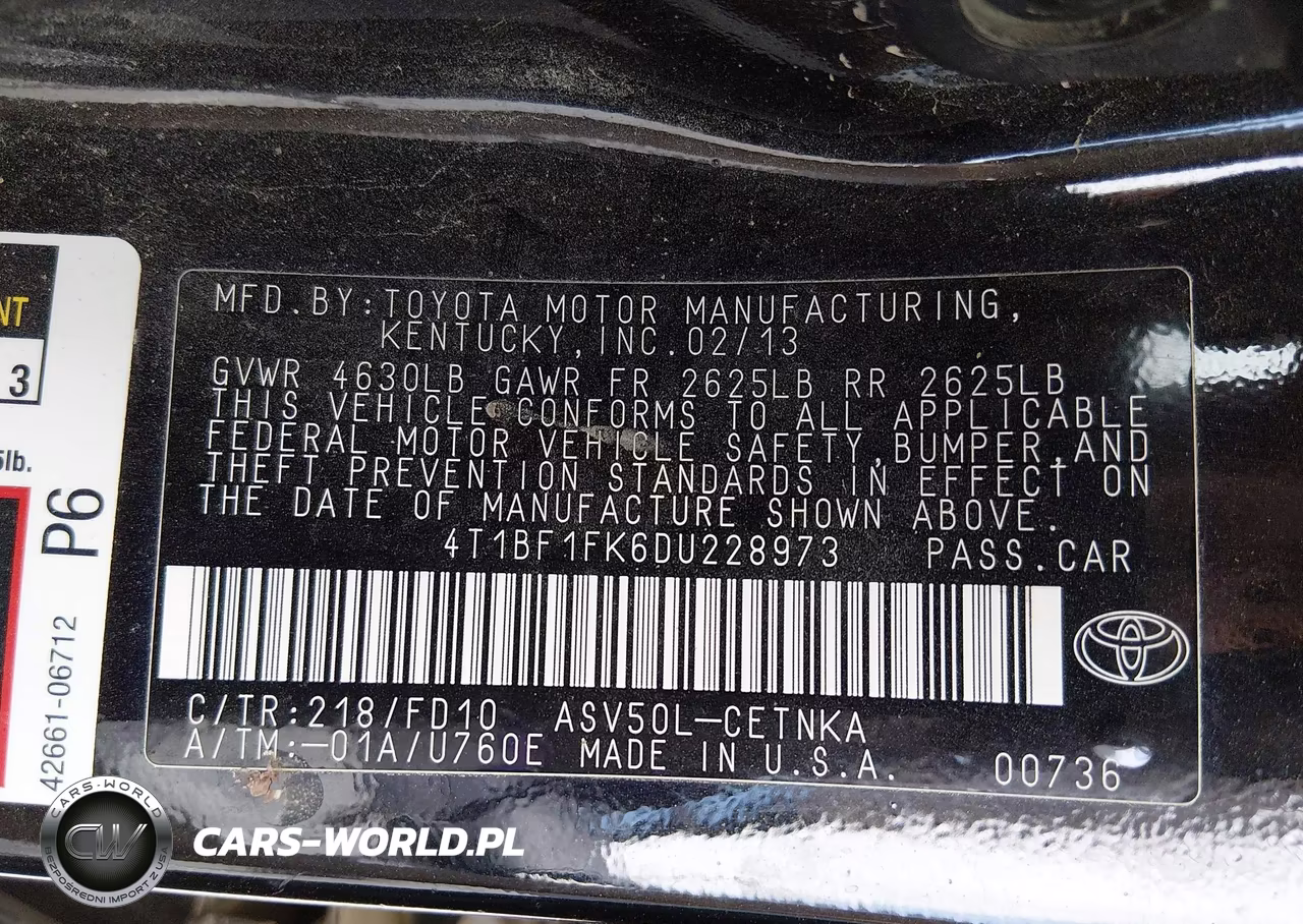 2013 Toyota Camry Le VIN:4T1BF1FK6DU228973 - 9