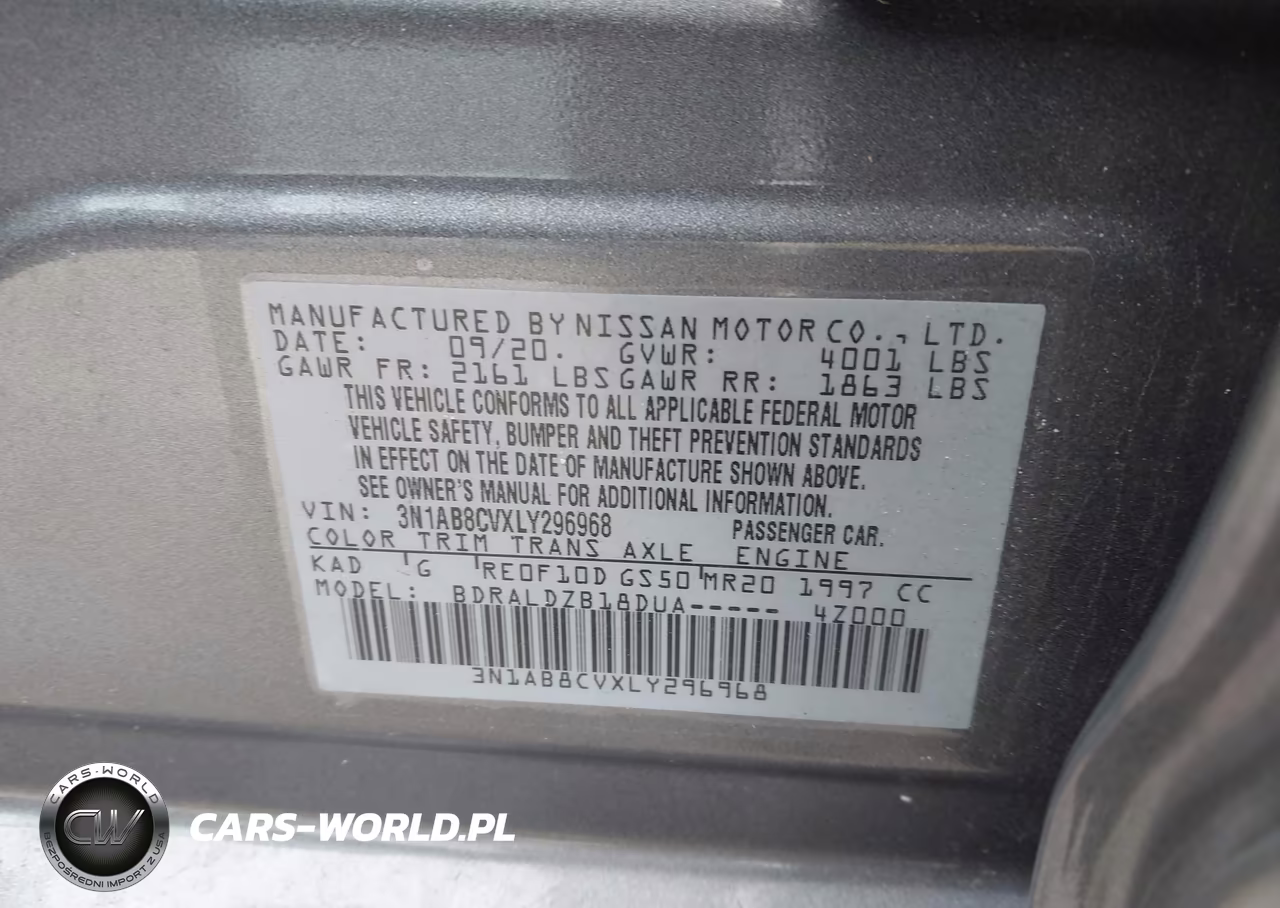 2020 Nissan Sentra Sv Xtronic Cvt VIN:3N1AB8CVXLY296968 - 9