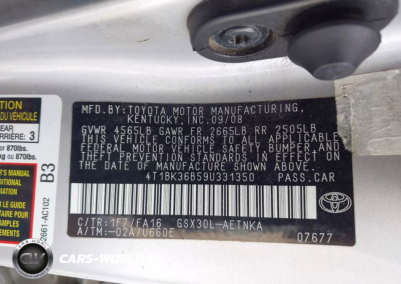 2009 Toyota Avalon Xl VIN:4T1BK36B59U331350 - 9