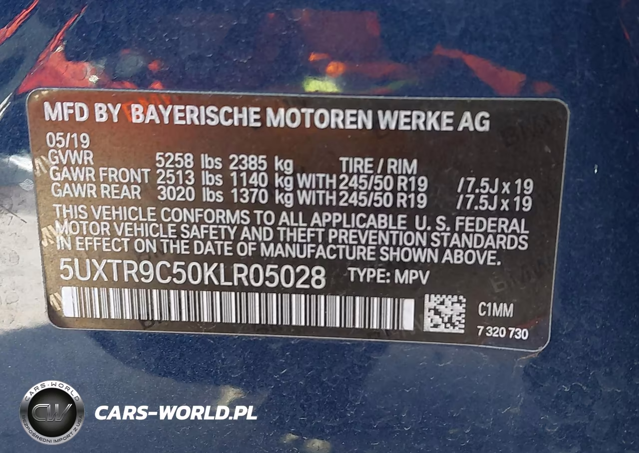 2019 BMW X3 xDrive30I VIN:5UXTR9C50KLR05028 - 9