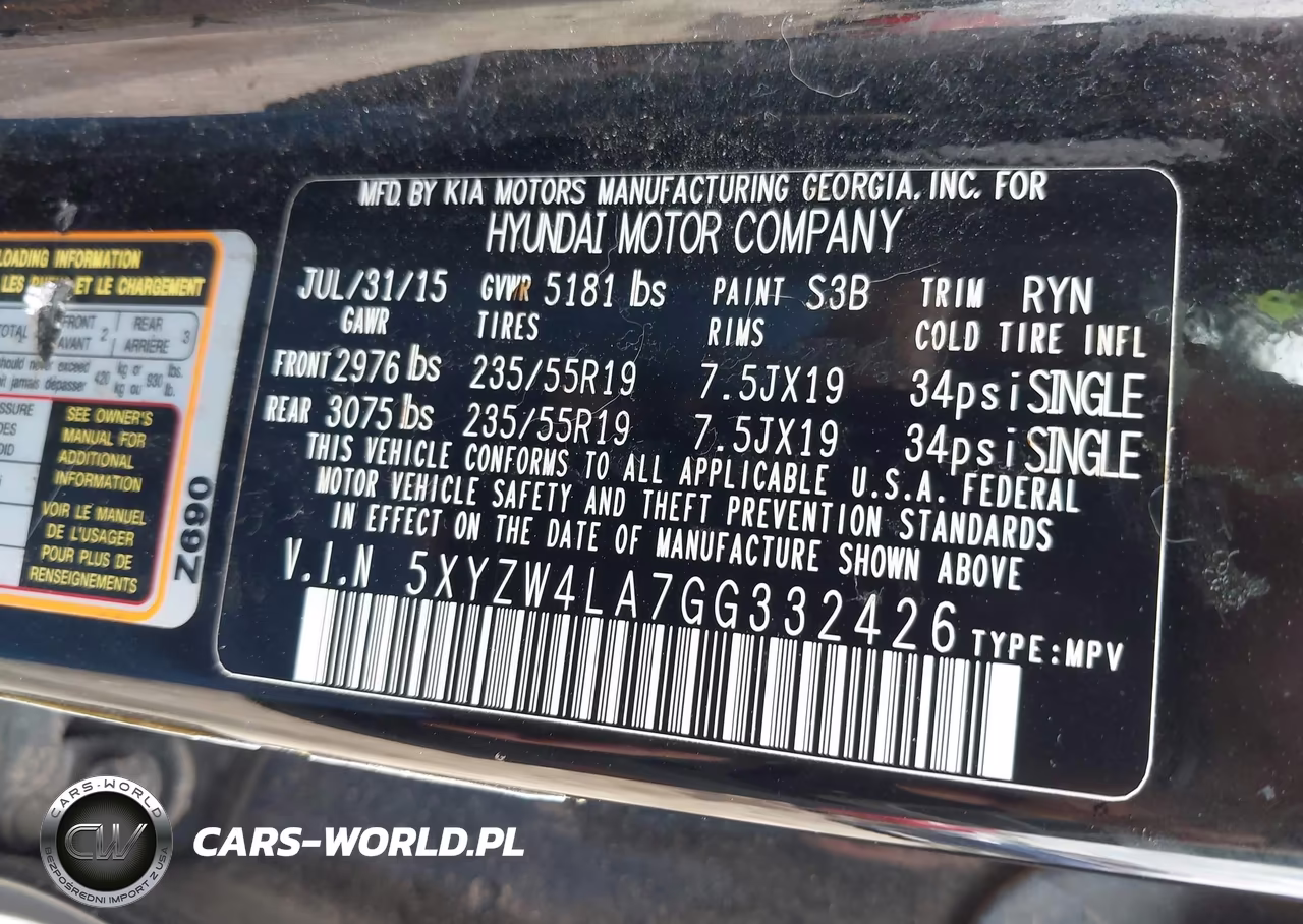 2016 Hyundai Santa Fe Sport 2.0L Turbo VIN:5XYZW4LA7GG332426 - 9