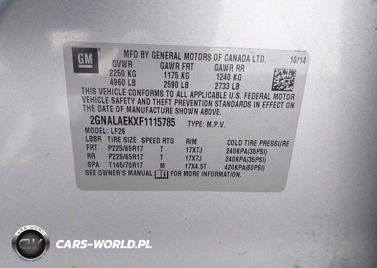 2015 Chevrolet Equinox Ls VIN:2GNALAEKXF1115785 - 9