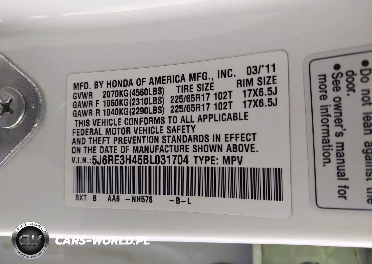 2011 Honda Cr-V Se VIN:5J6RE3H46BL031704 - 9
