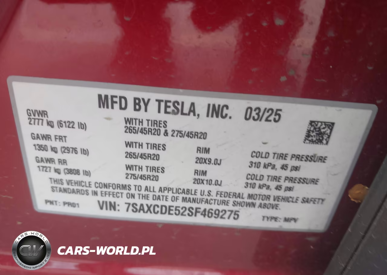 2025 Tesla Model X Long Range VIN:7SAXCDE52SF469275 - 9