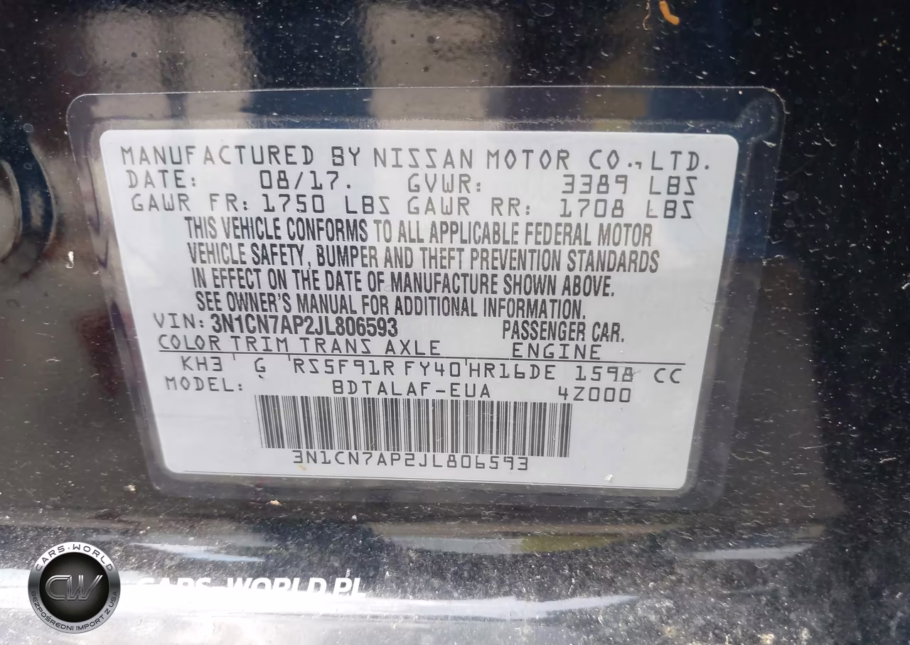 2018 Nissan Versa 1.6 S VIN:3N1CN7AP2JL806593 - 9