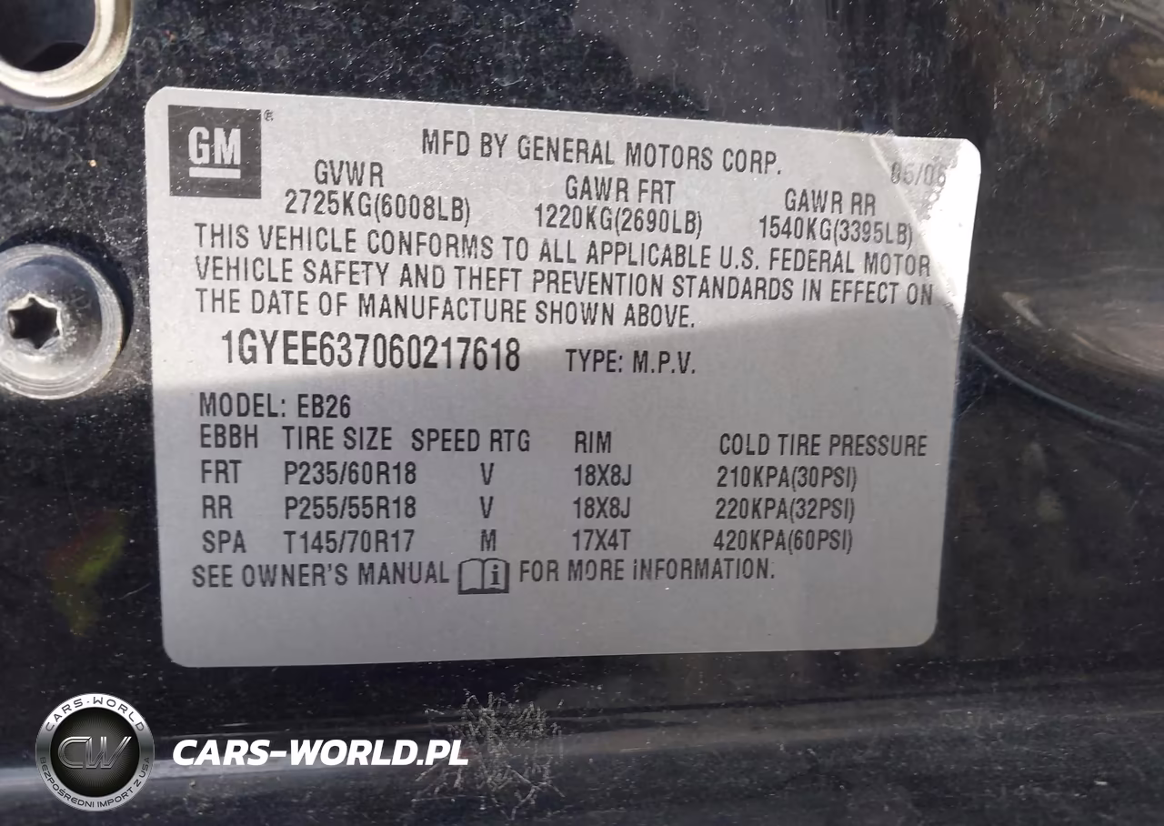 2006 Cadillac Srx V6 VIN:1GYEE637060217618 - 9