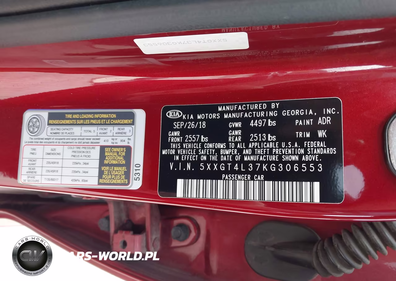 2019 Kia Optima S VIN:5XXGT4L37KG306553 - 9