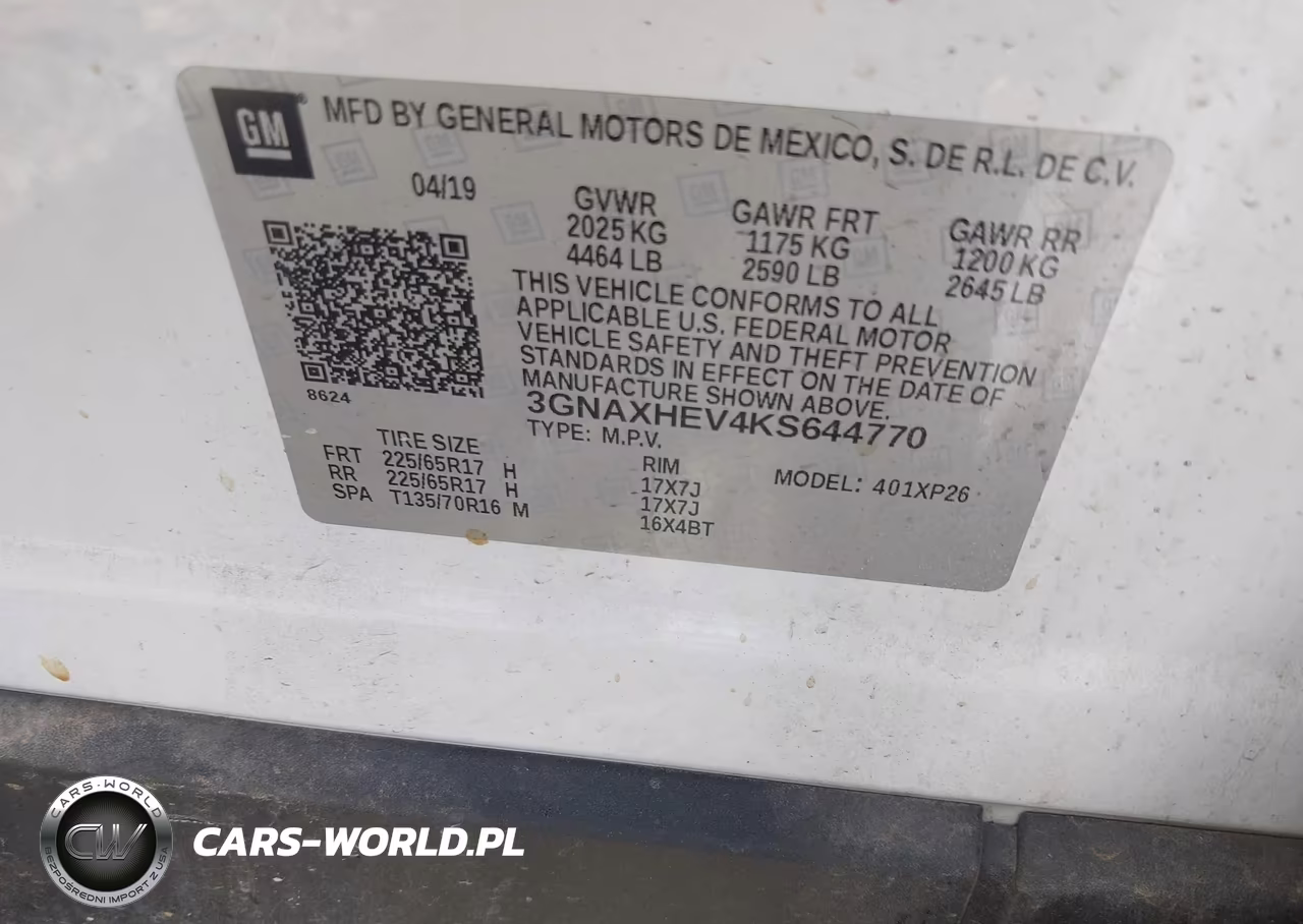 2019 Chevrolet Equinox Ls VIN:3GNAXHEV4KS644770 - 9