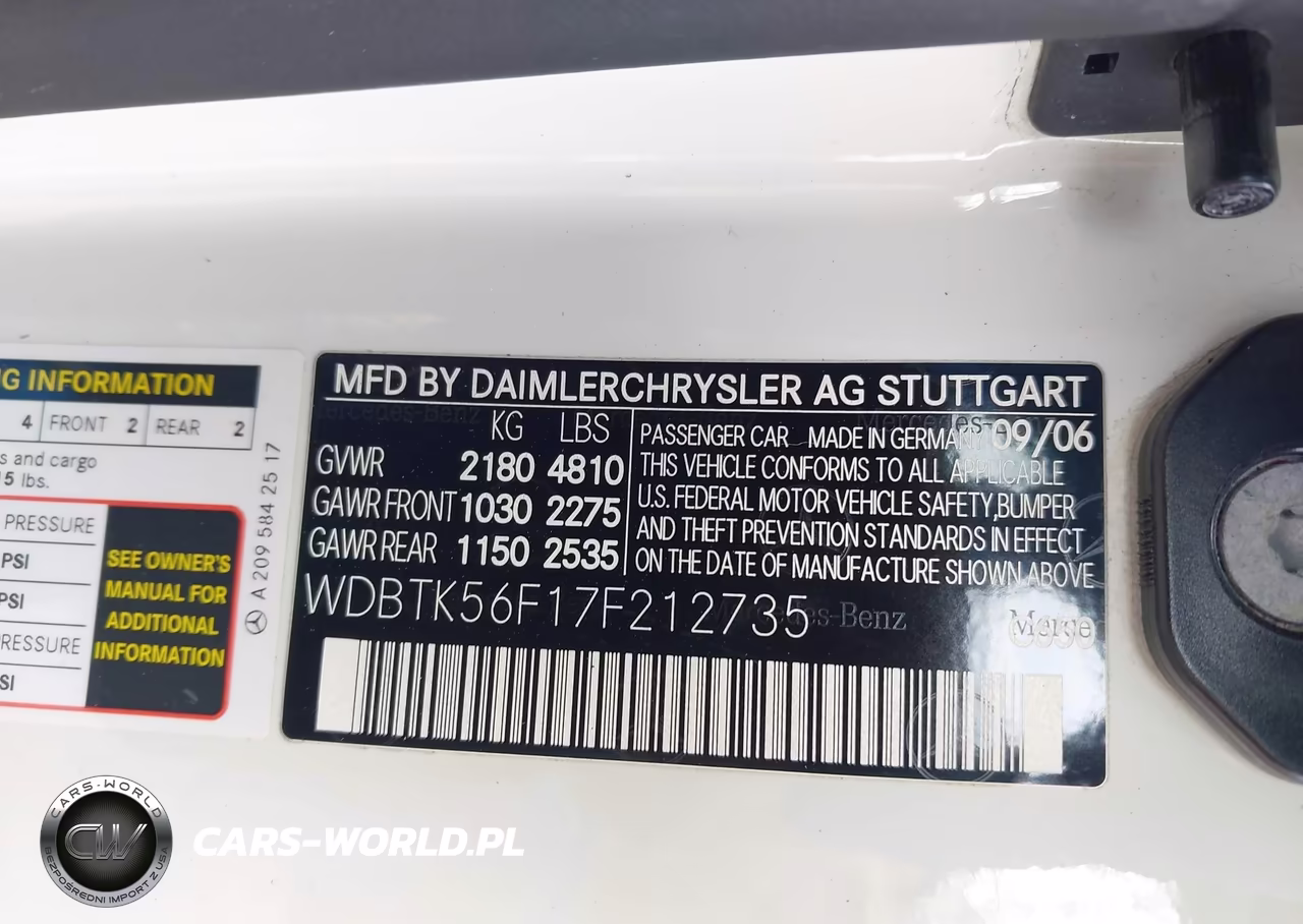 2007 Mercedes-Benz Clk 350 VIN:WDBTK56F17F212735 - 9