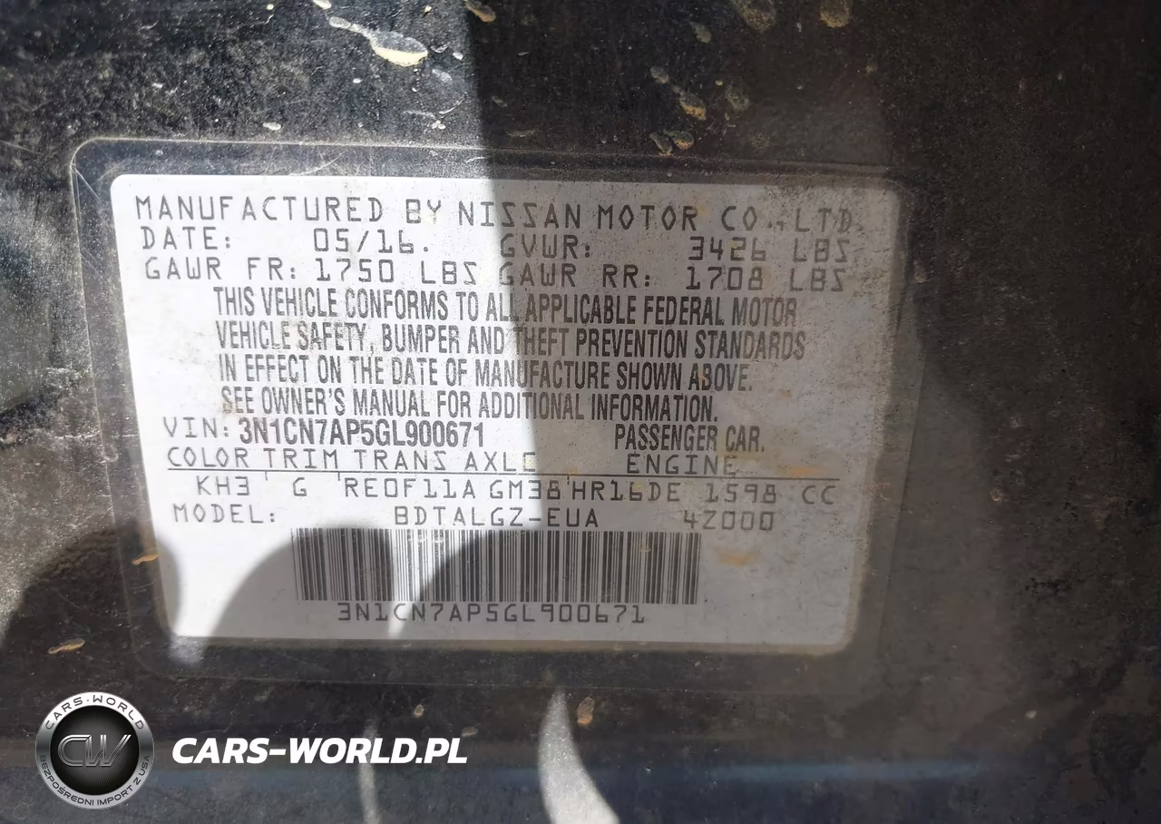 2016 Nissan Versa 1.6 Sl VIN:3N1CN7AP5GL900671 - 9