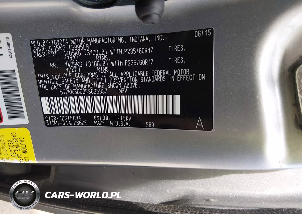 2015 Toyota Sienna Le 8 Passenger VIN:5TDKK3DC2FS625837 - 9