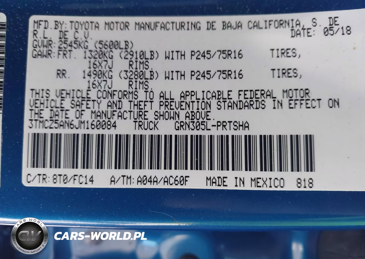2018 Toyota Tacoma Sr5 V6 VIN:3TMCZ5AN6JM160084 - 9