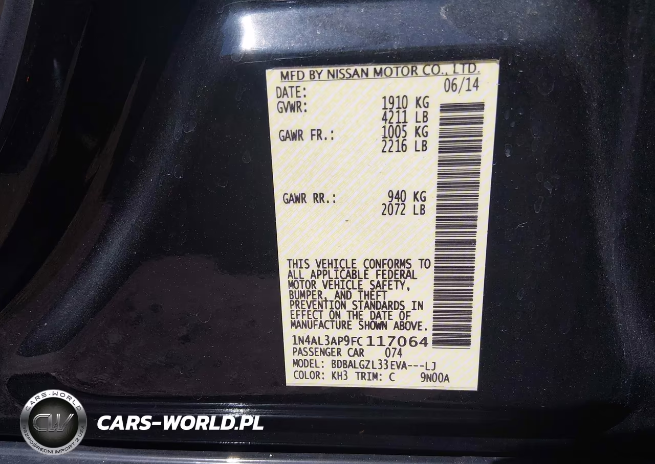 2015 Nissan Altima 2.5 S VIN:1N4AL3AP9FC117064 - 9