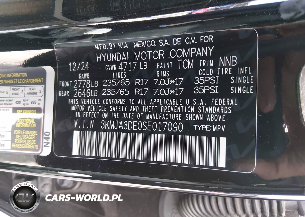 2025 Hyundai Tucson Se VIN:3KMJA3DE0SE017090 - 9