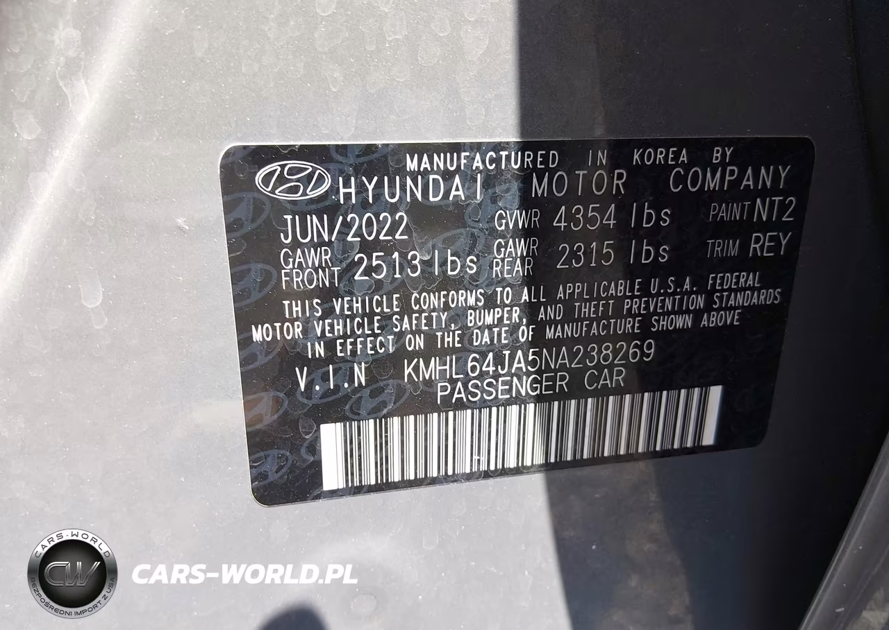 2022 Hyundai Sonata Sel VIN:KMHL64JA5NA238269 - 9