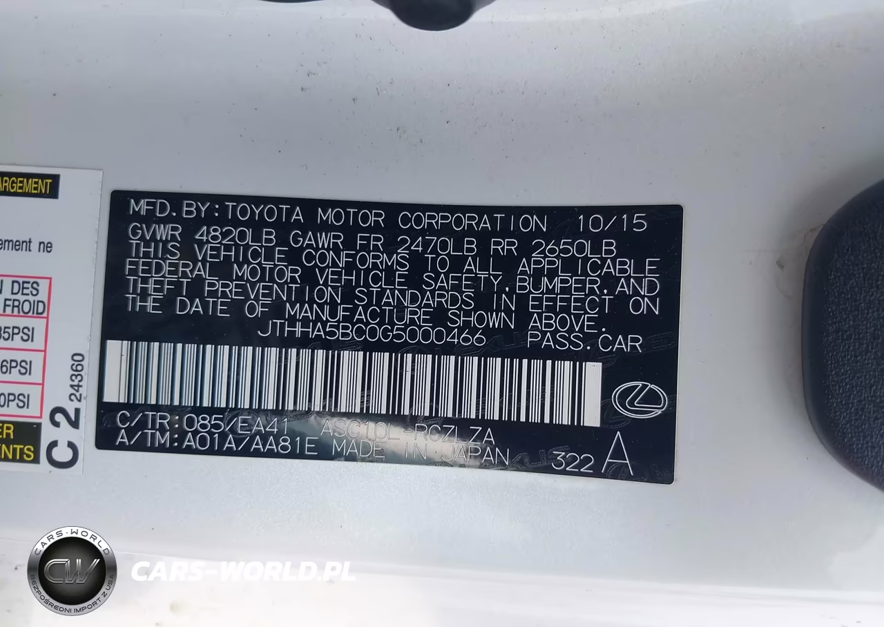 2016 Lexus Rc 200T VIN:JTHHA5BC0G5000466 - 9