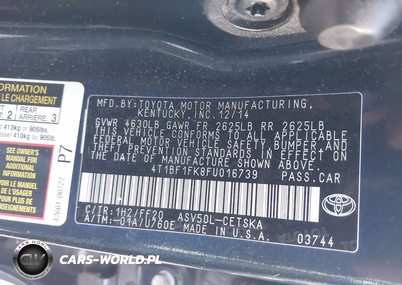 2015 Toyota Camry Se VIN:4T1BF1FK8FU016739 - 9