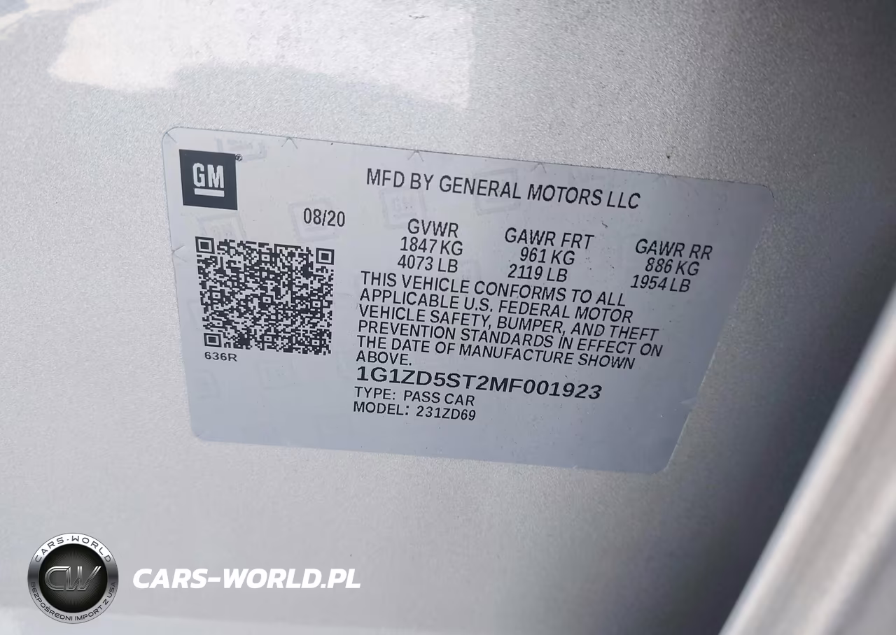 2021 Chevrolet Malibu Fwd Lt VIN:1G1ZD5ST2MF001923 - 9