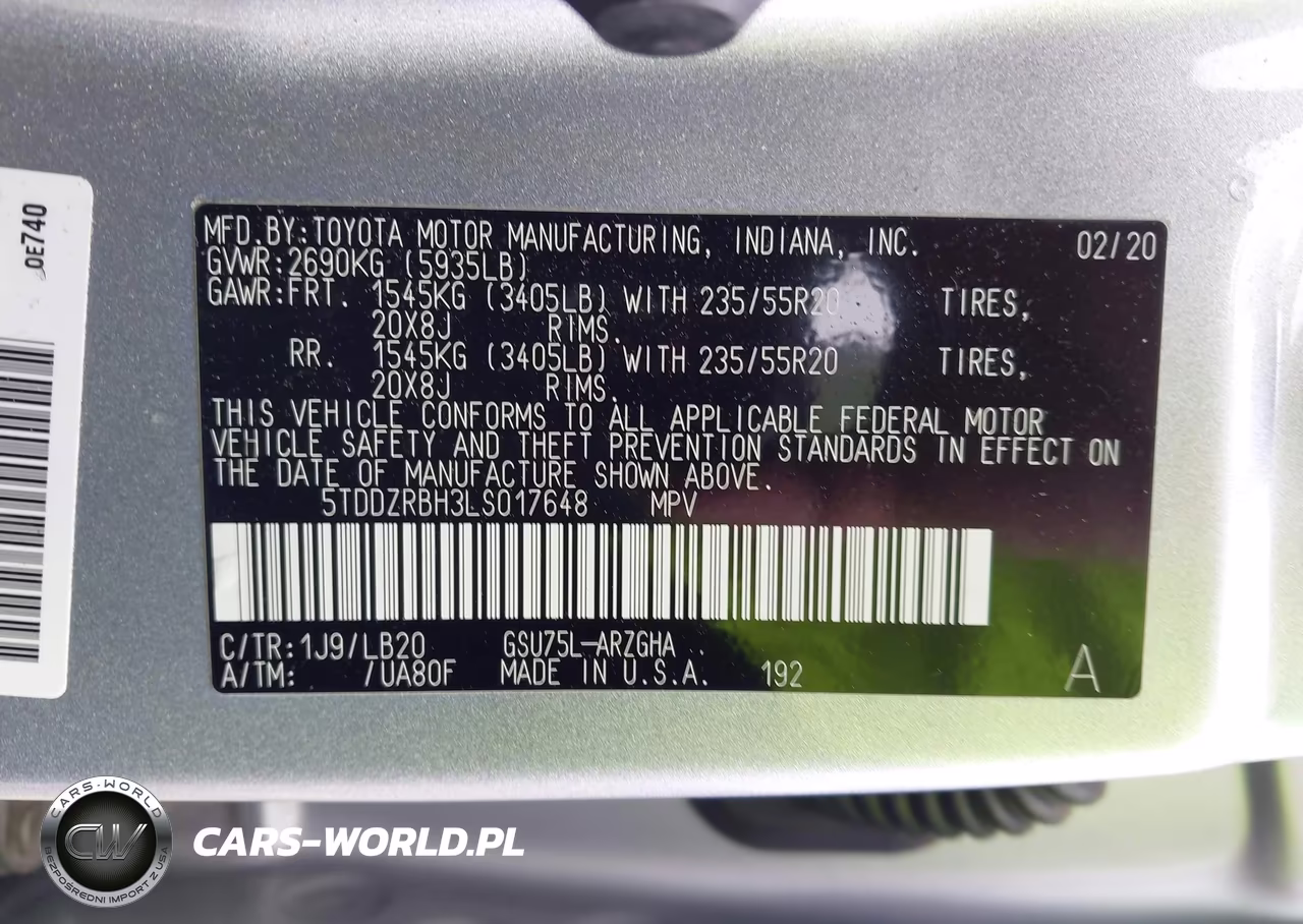 2020 Toyota Highlander Limited VIN:5TDDZRBH3LS017648 - 9