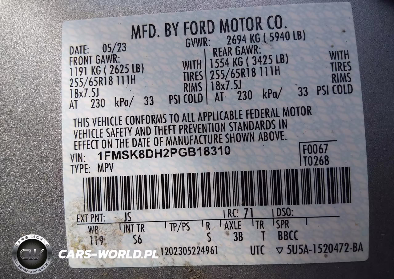 2023 Ford Explorer Xlt VIN:1FMSK8DH2PGB18310 - 9