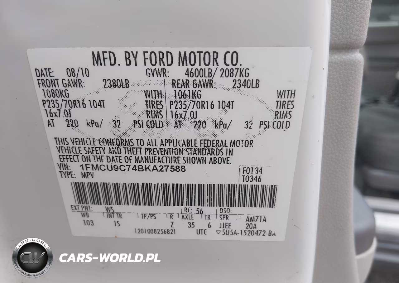 2011 Ford Escape Xls VIN:1FMCU9C74BKA27588 - 9