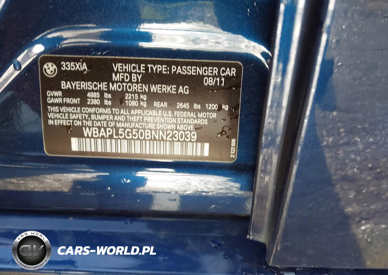 2011 BMW 335I xDrive VIN:WBAPL5G50BNN23039 - 9