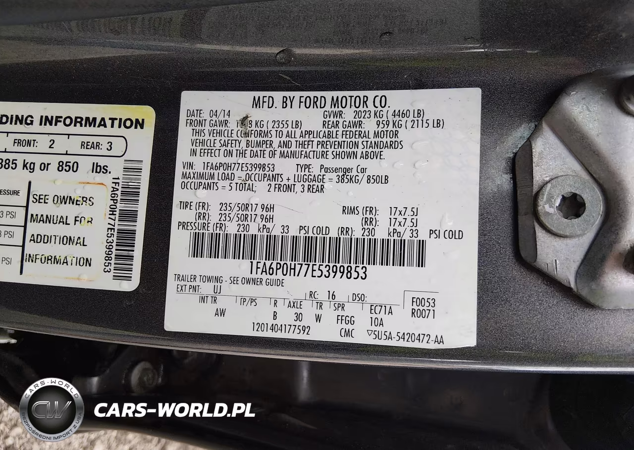 2014 Ford Fusion Se VIN:1FA6P0H77E5399853 - 9