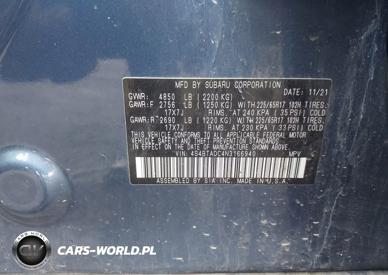 2022 Subaru Outback Premium VIN:4S4BTADC4N3166940 - 9
