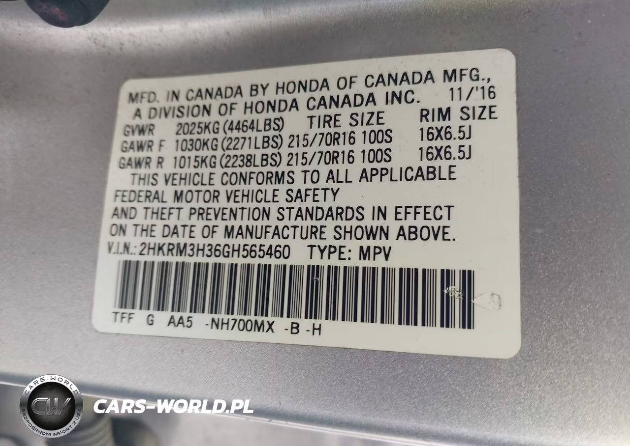 2016 Honda Cr-V Lx VIN:2HKRM3H36GH565460 - 9