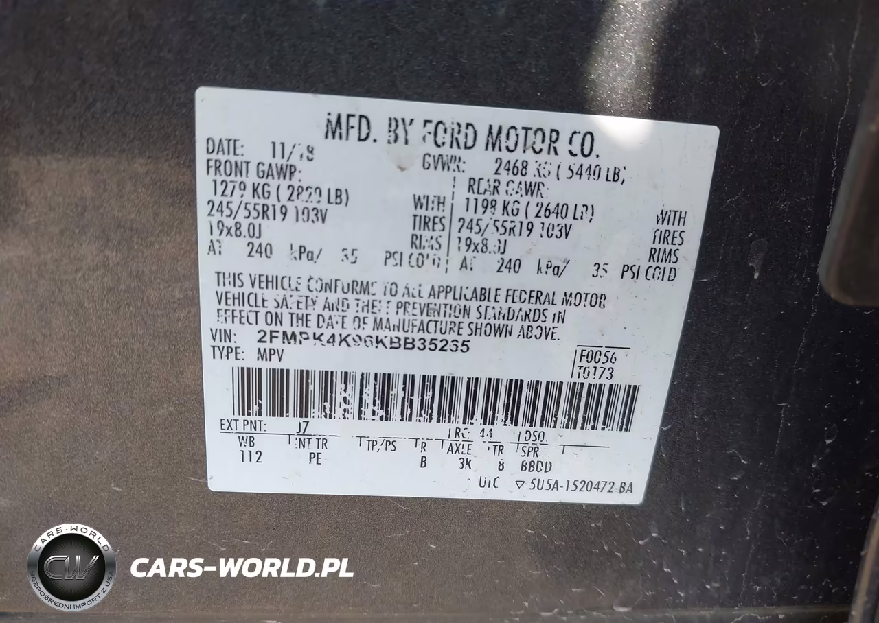 2019 Ford Edge Titanium VIN:2FMPK4K96KBB35265 - 9