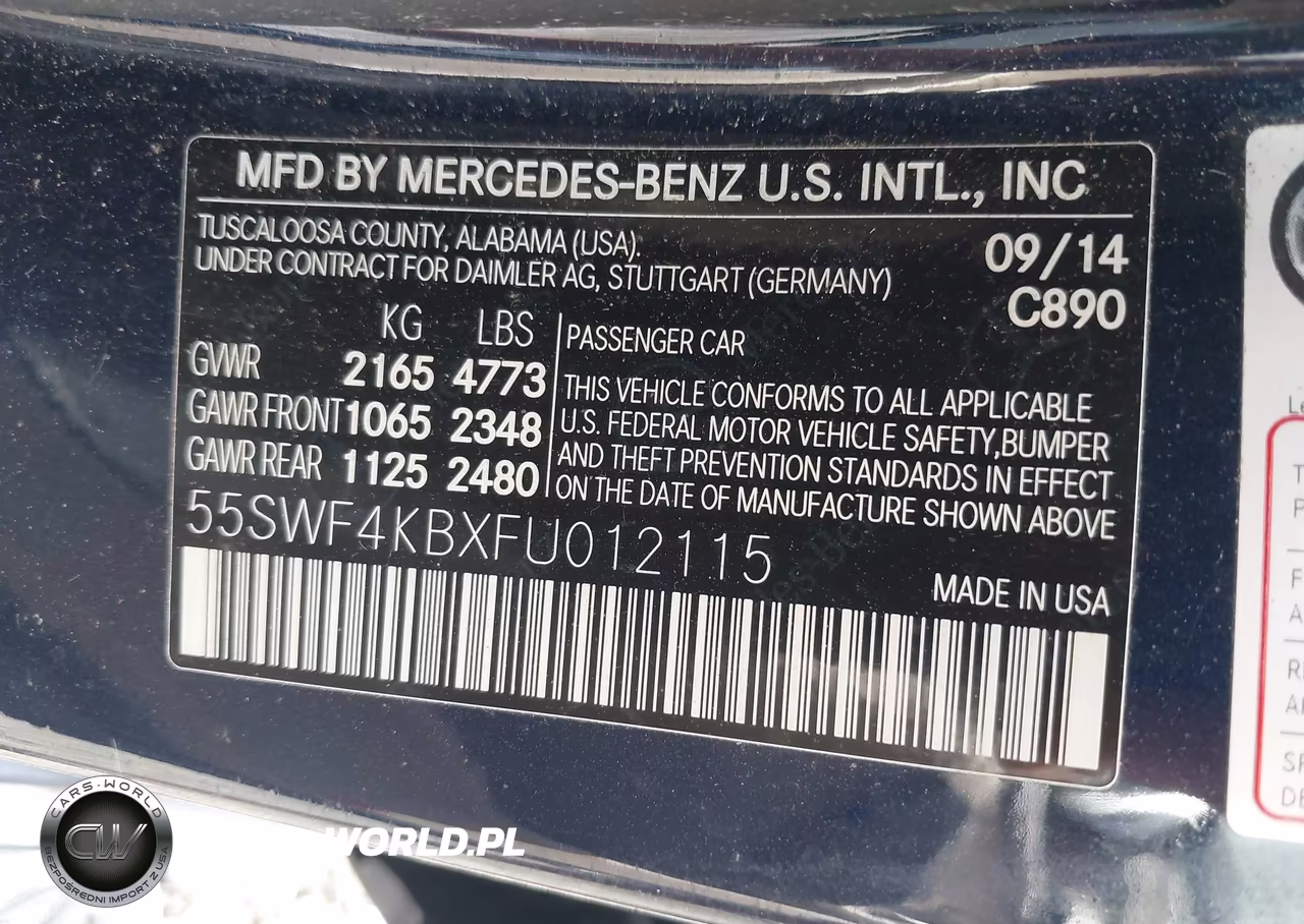 2015 Mercedes-Benz C 300 4Matic VIN:55SWF4KBXFU012115 - 9