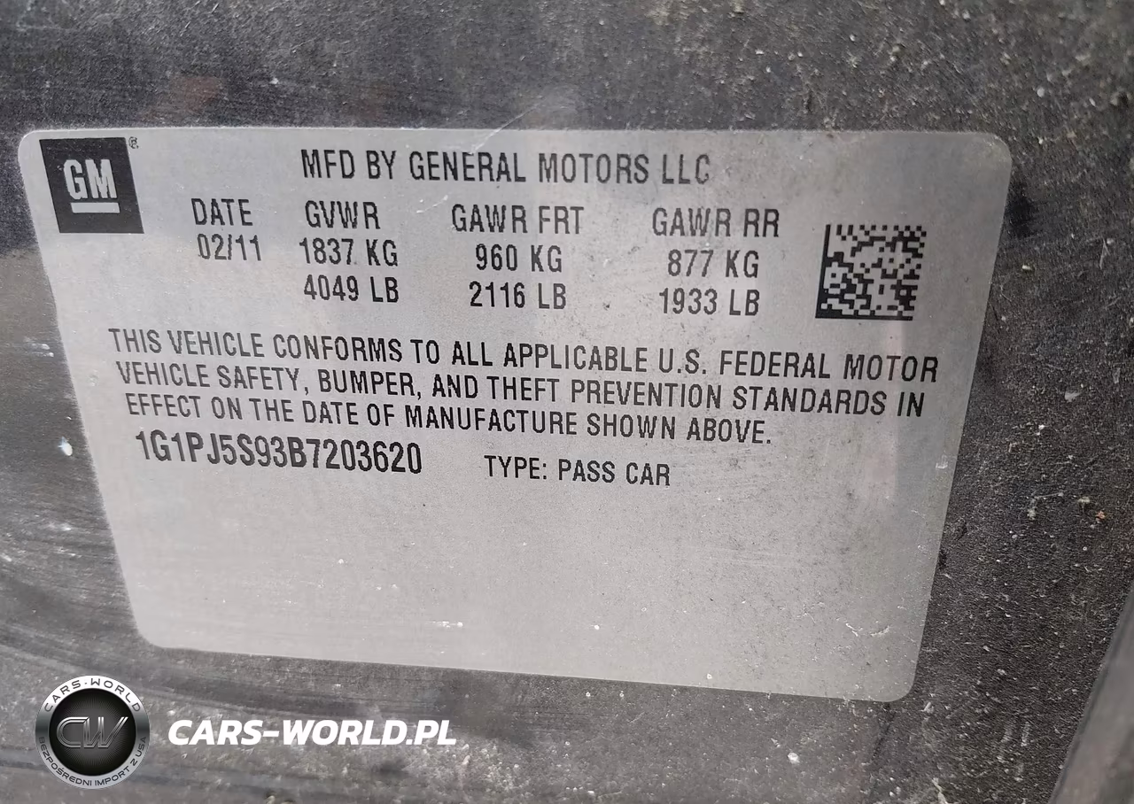 2011 Chevrolet Cruze Eco VIN:1G1PJ5S93B7203620 - 9