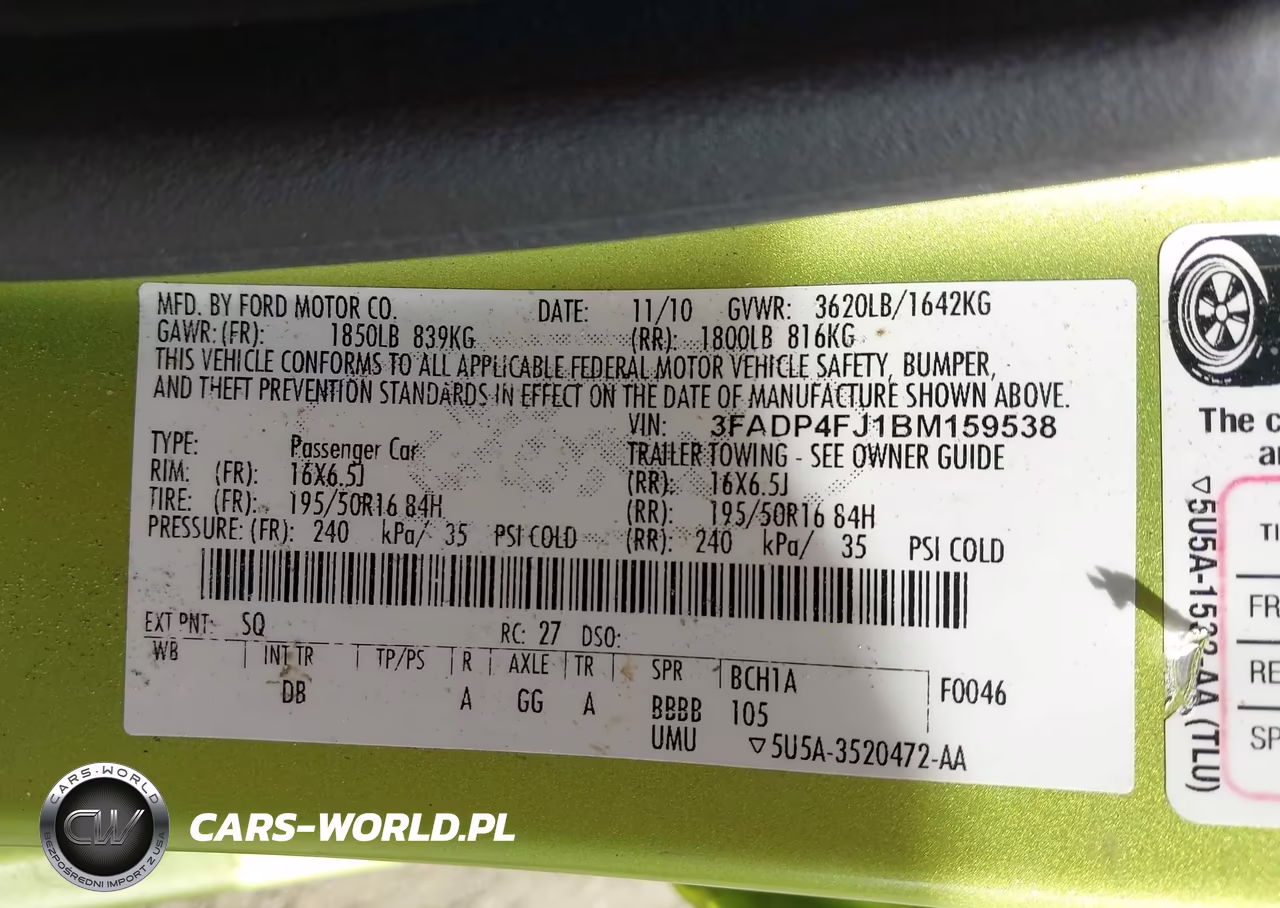 2011 Ford Fiesta Ses VIN:3FADP4FJ1BM159538 - 9