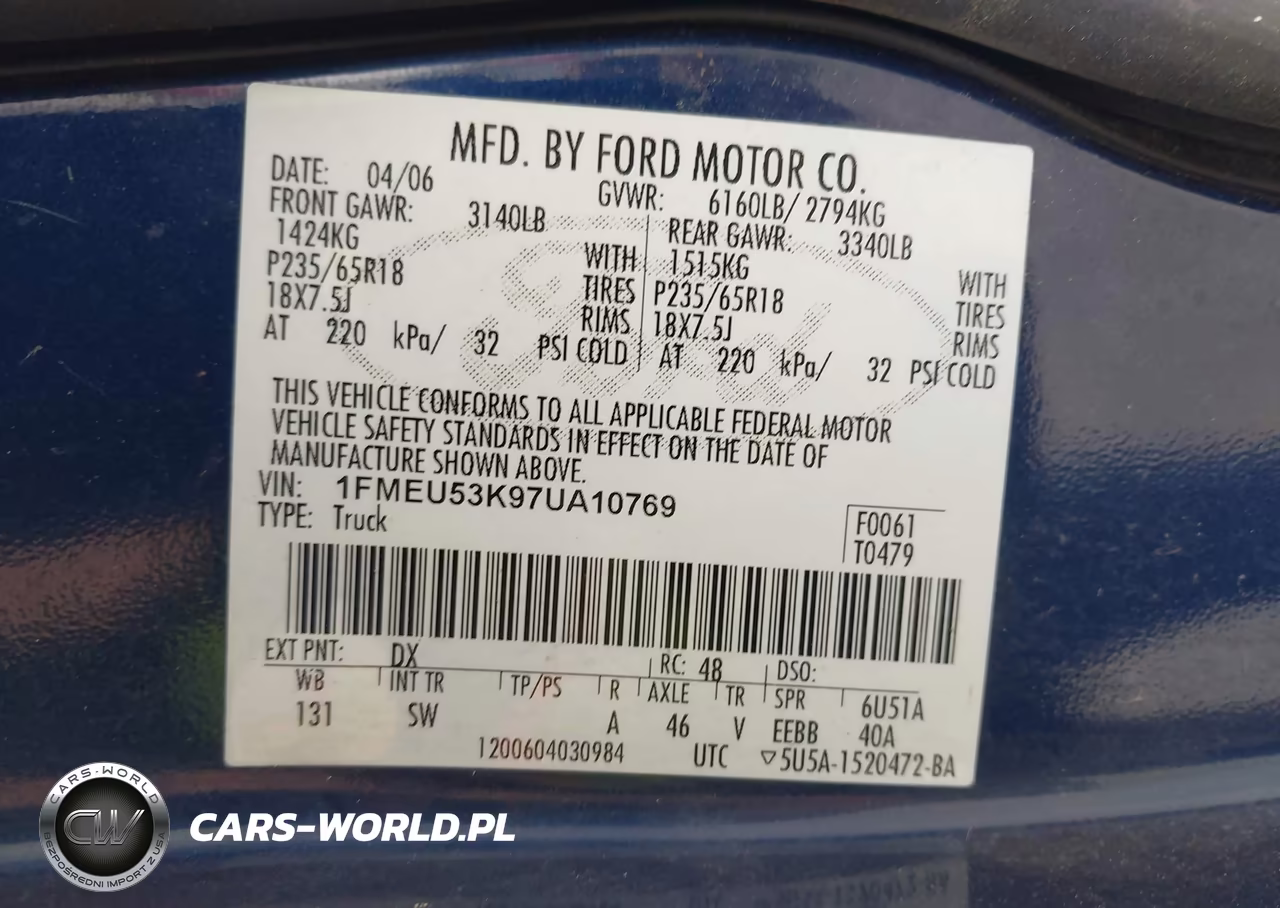 2007 Ford Explorer Sport Trac Limited VIN:1FMEU53K97UA10769 - 9