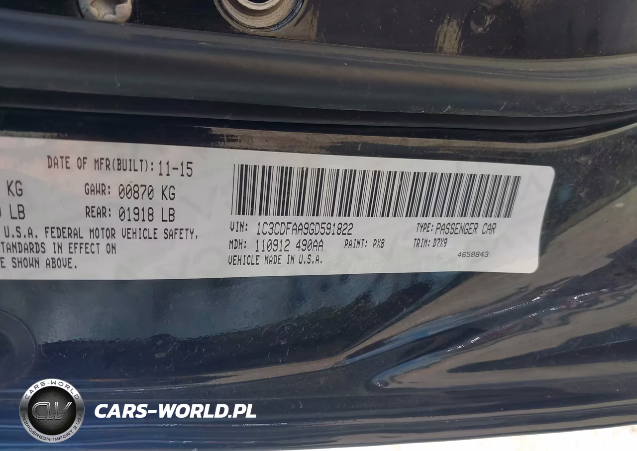 2016 Dodge Dart Se VIN:1C3CDFAA9GD591822 - 9