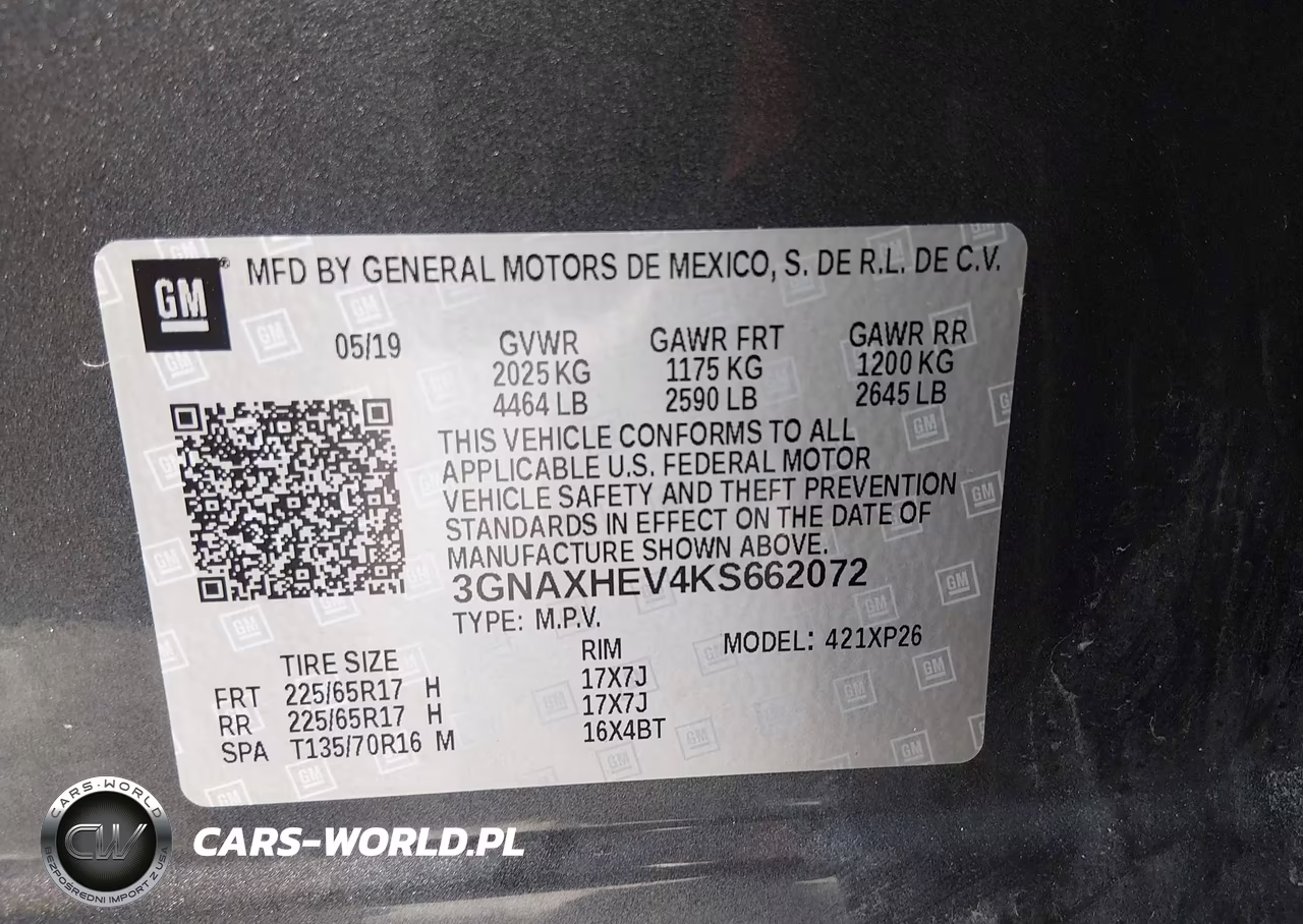 2019 Chevrolet Equinox Ls VIN:3GNAXHEV4KS662072 - 9