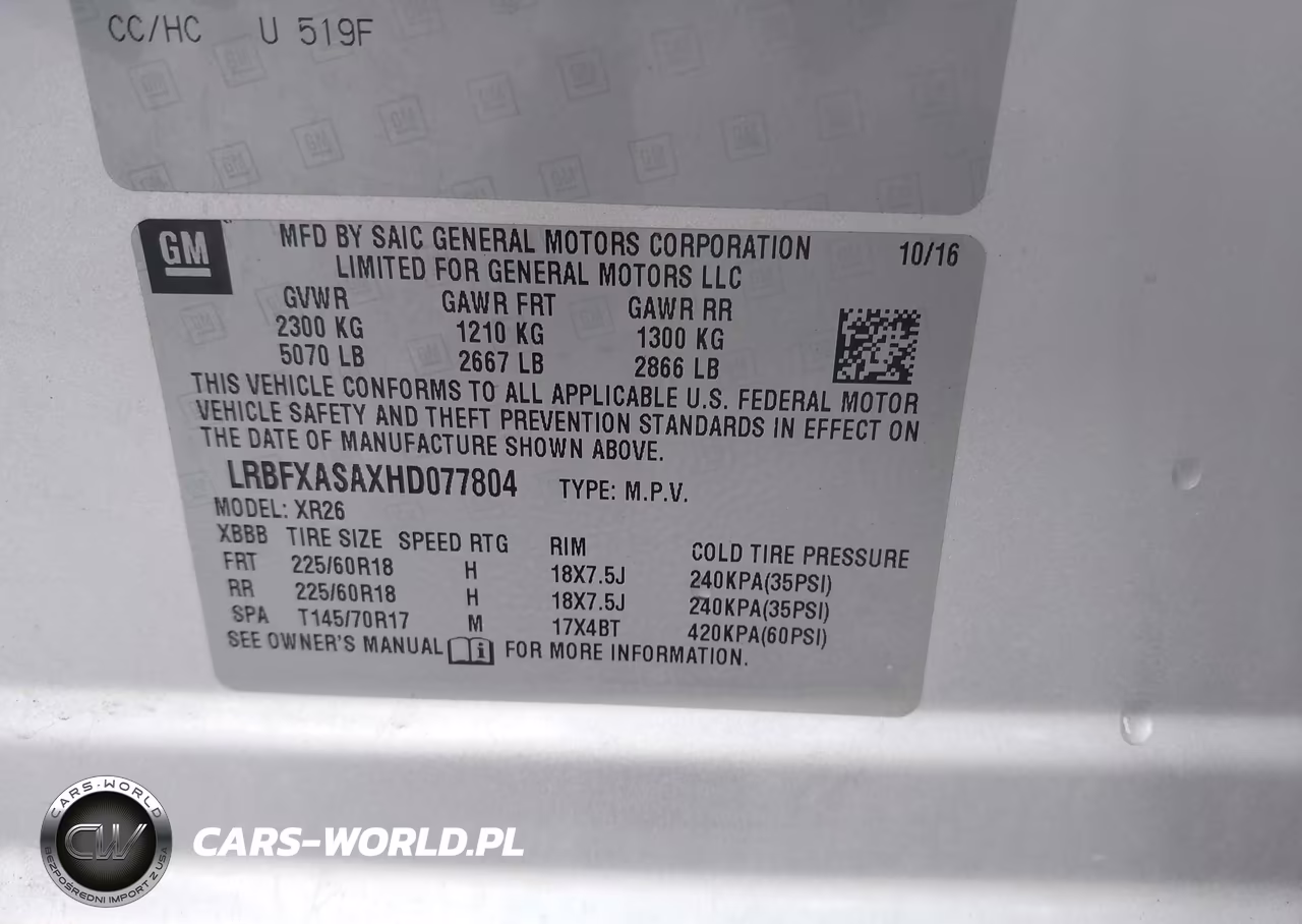 2017 Buick Envision Preferred VIN:LRBFXASAXHD077804 - 9