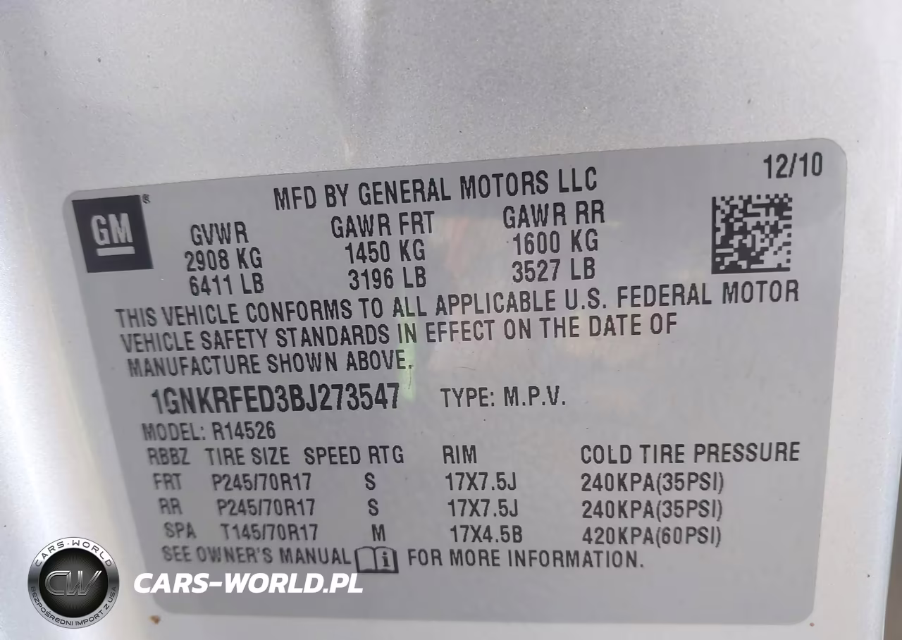2011 Chevrolet Traverse Ls VIN:1GNKRFED3BJ273547 - 9