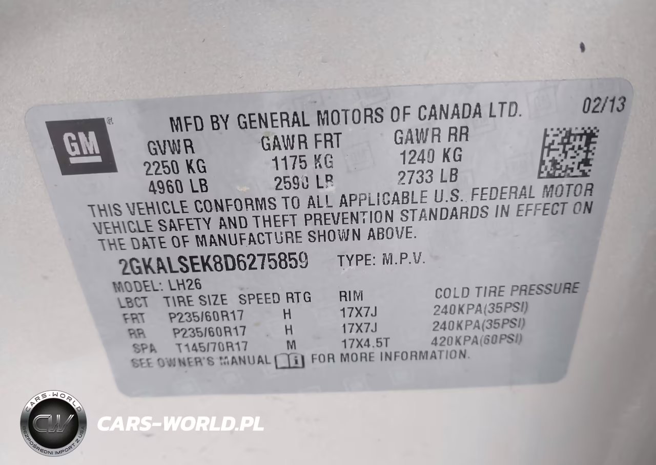 2013 GMC Terrain Sle-2 VIN:2GKALSEK8D6275859 - 9