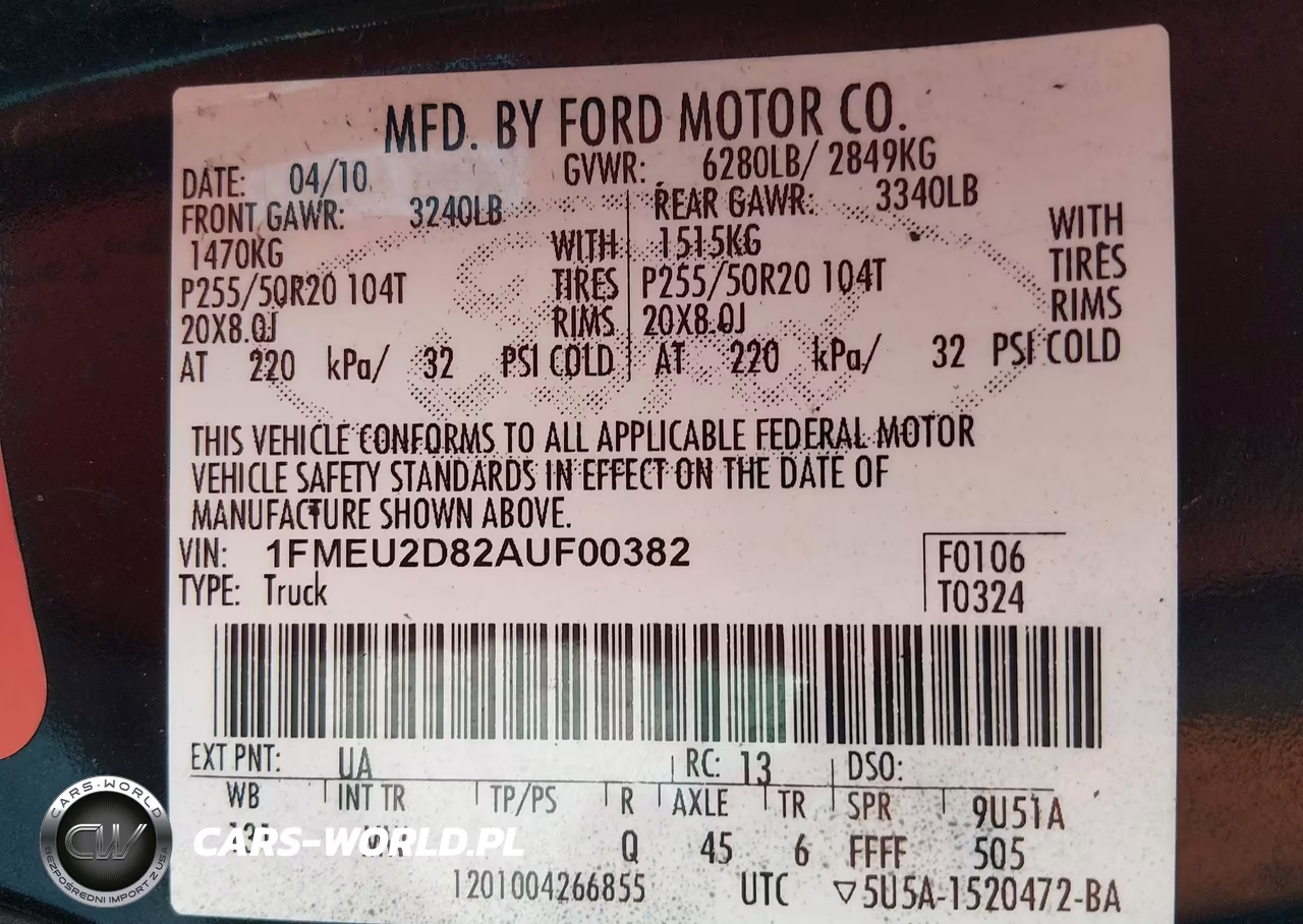 2010 Ford Explorer Sport Trac Limited VIN:1FMEU2D82AUF00382 - 9