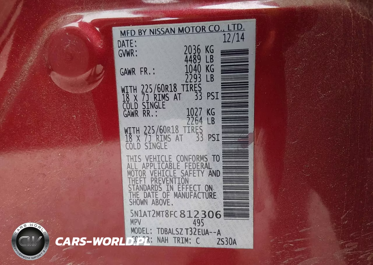 2015 Nissan Rogue Sl VIN:5N1AT2MT8FC812306 - 9