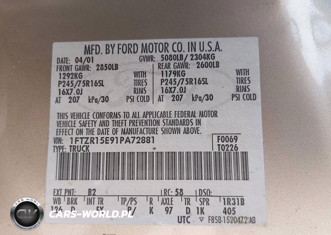 2001 Ford Ranger Edge-Xlt VIN:1FTZR15E91PA72881 - 9