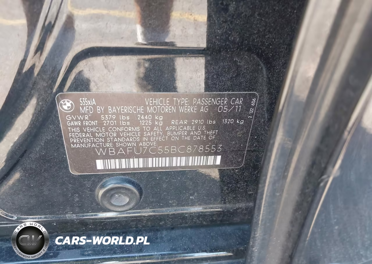 2011 BMW 535I xDrive VIN:WBAFU7C55BC878553 - 9