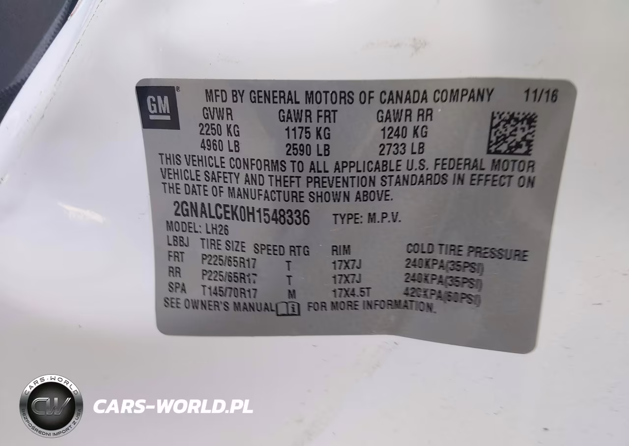 2017 Chevrolet Equinox Lt VIN:2GNALCEK0H1548336 - 9
