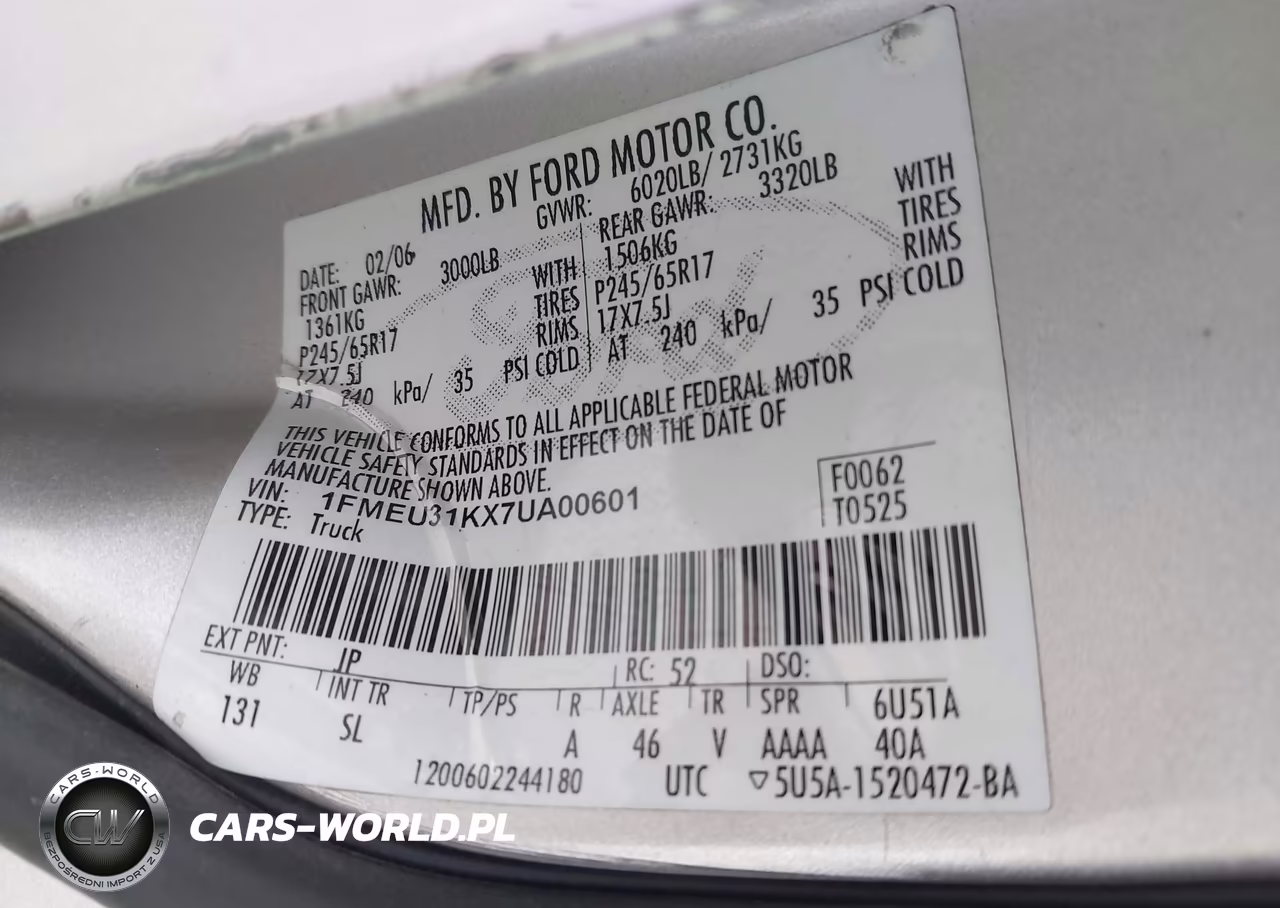 2007 Ford Explorer Sport Trac Xlt VIN:1FMEU31KX7UA00601 - 9