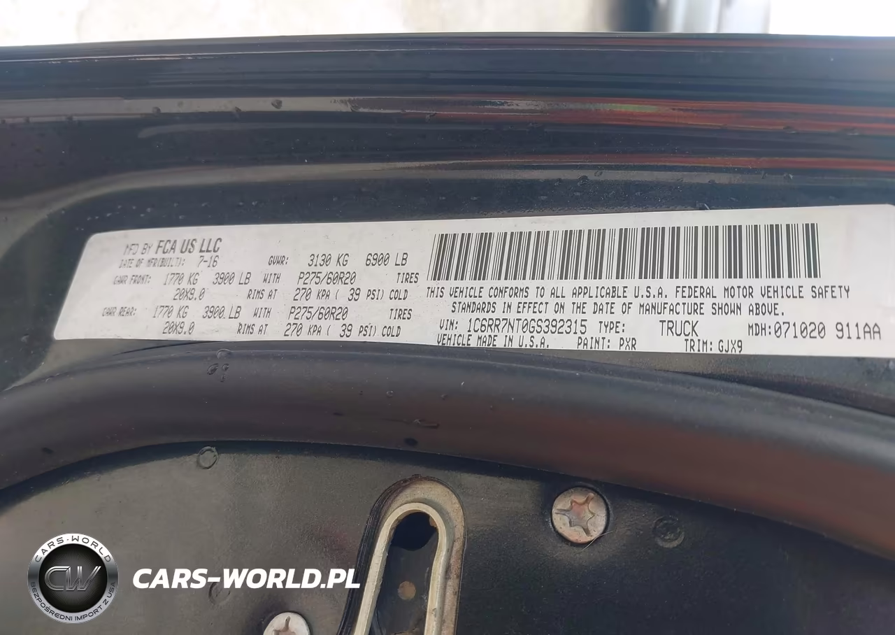 2016 Ram 1500 Laramie VIN:1C6RR7NT0GS392315 - 9