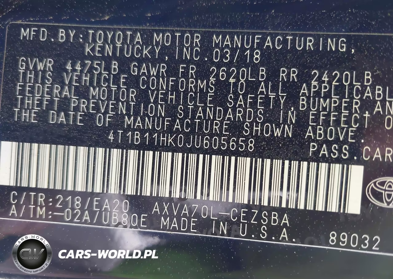 2018 Toyota Camry Se VIN:4T1B11HK0JU605658 - 9