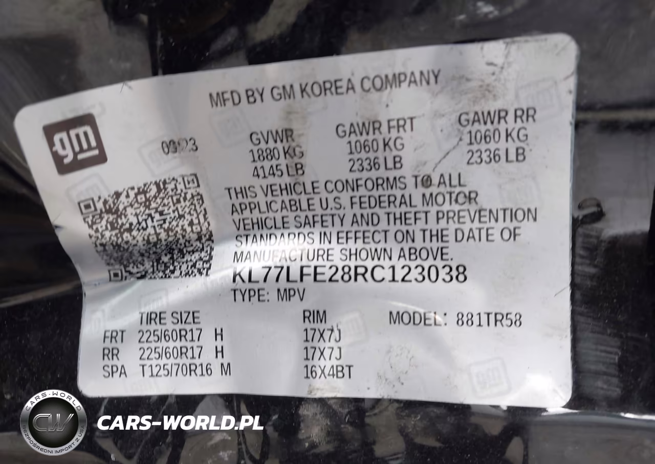 2024 Chevrolet Trax Fwd Sp VIN:KL77LFE28RC123038 - 9